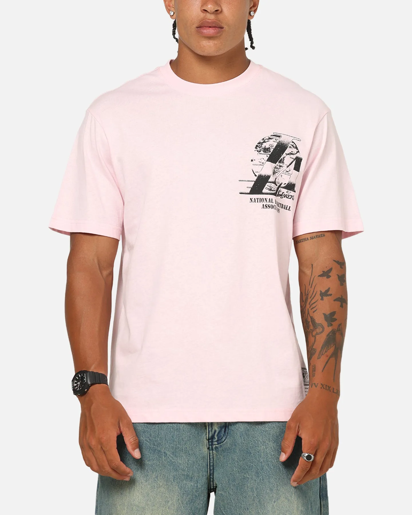 Mitchell & Ness Los Angeles Lakers Champ Chrome T-Shirt Pink sold by Culture Kings product image thumbnail 2