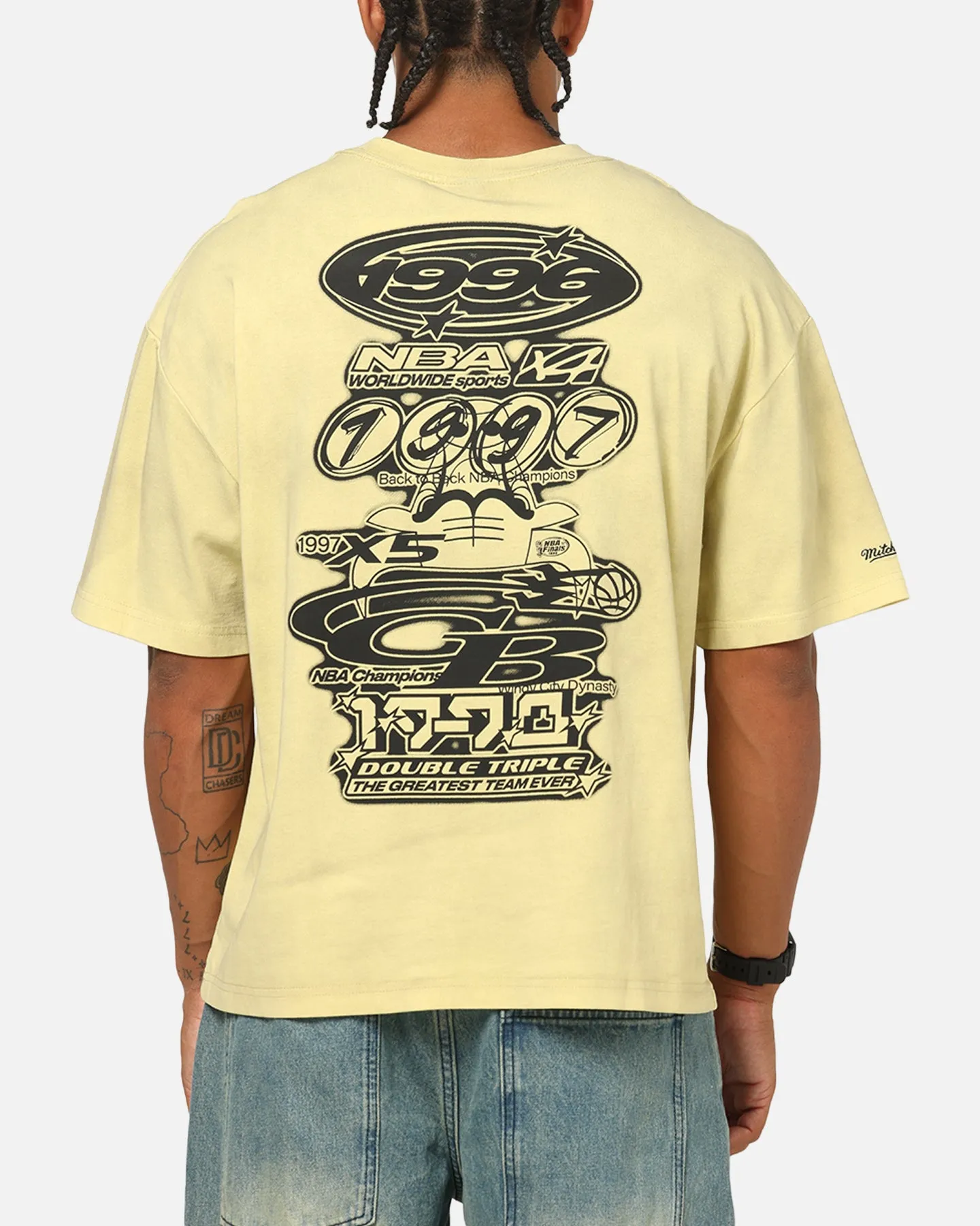 Mitchell & Ness Chicago Bulls Worldwide T-Shirt Chartruese sold by Culture Kings