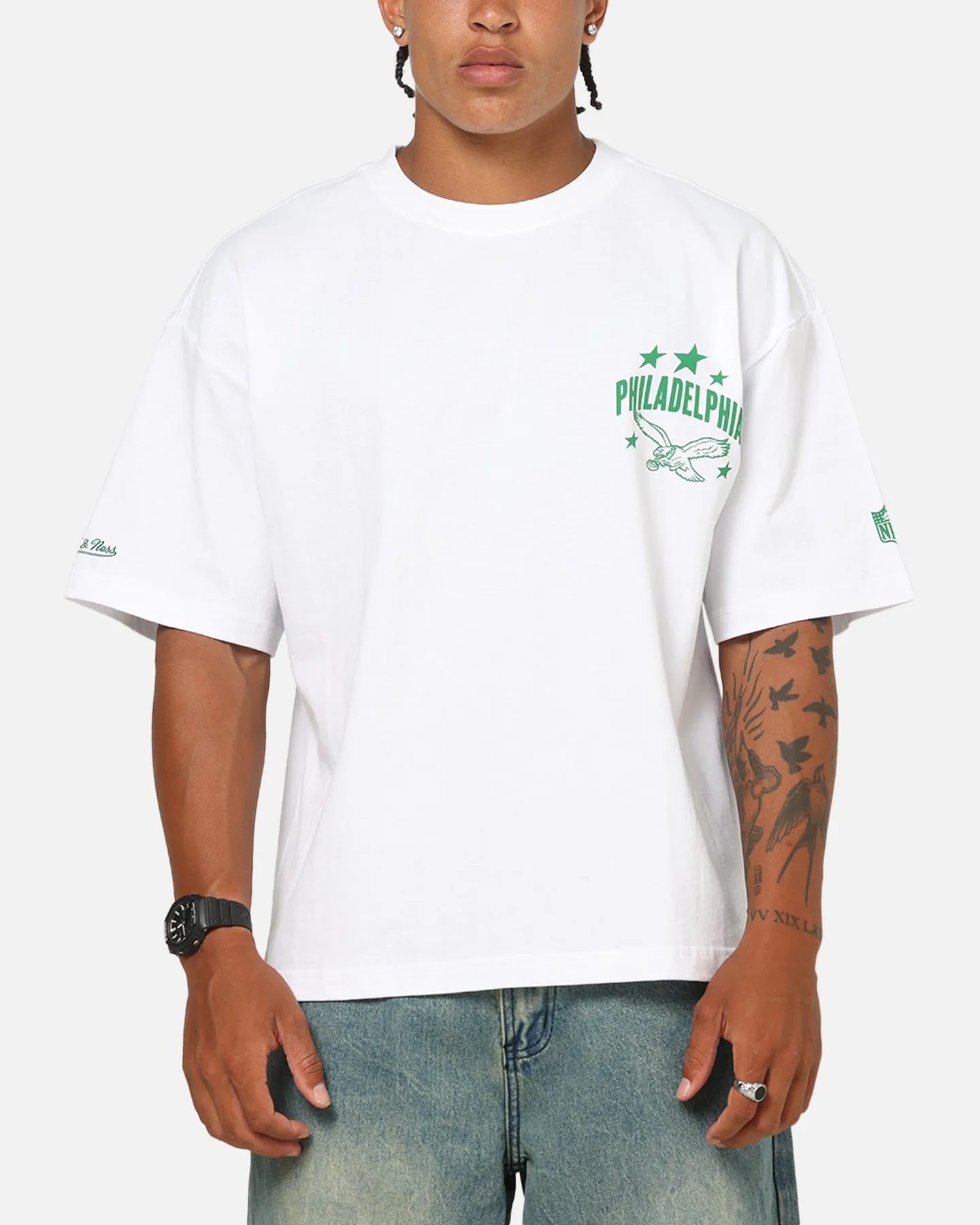 Mitchell & Ness Philadelphia Eagles Stars & Text Boxy T-Shirt White sold by Culture Kings product image thumbnail 2