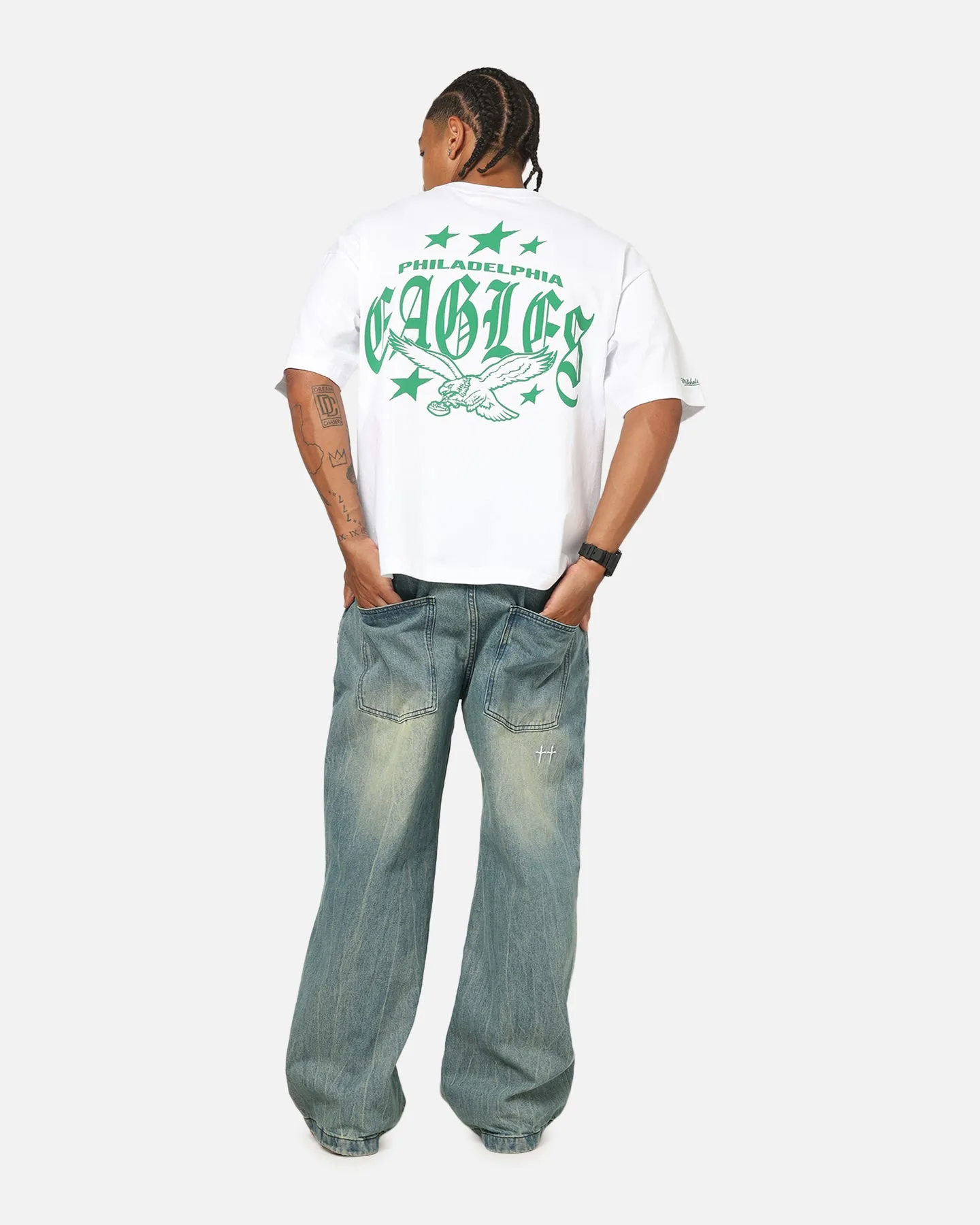 Mitchell & Ness Philadelphia Eagles Stars & Text Boxy T-Shirt White sold by Culture Kings product image thumbnail 3