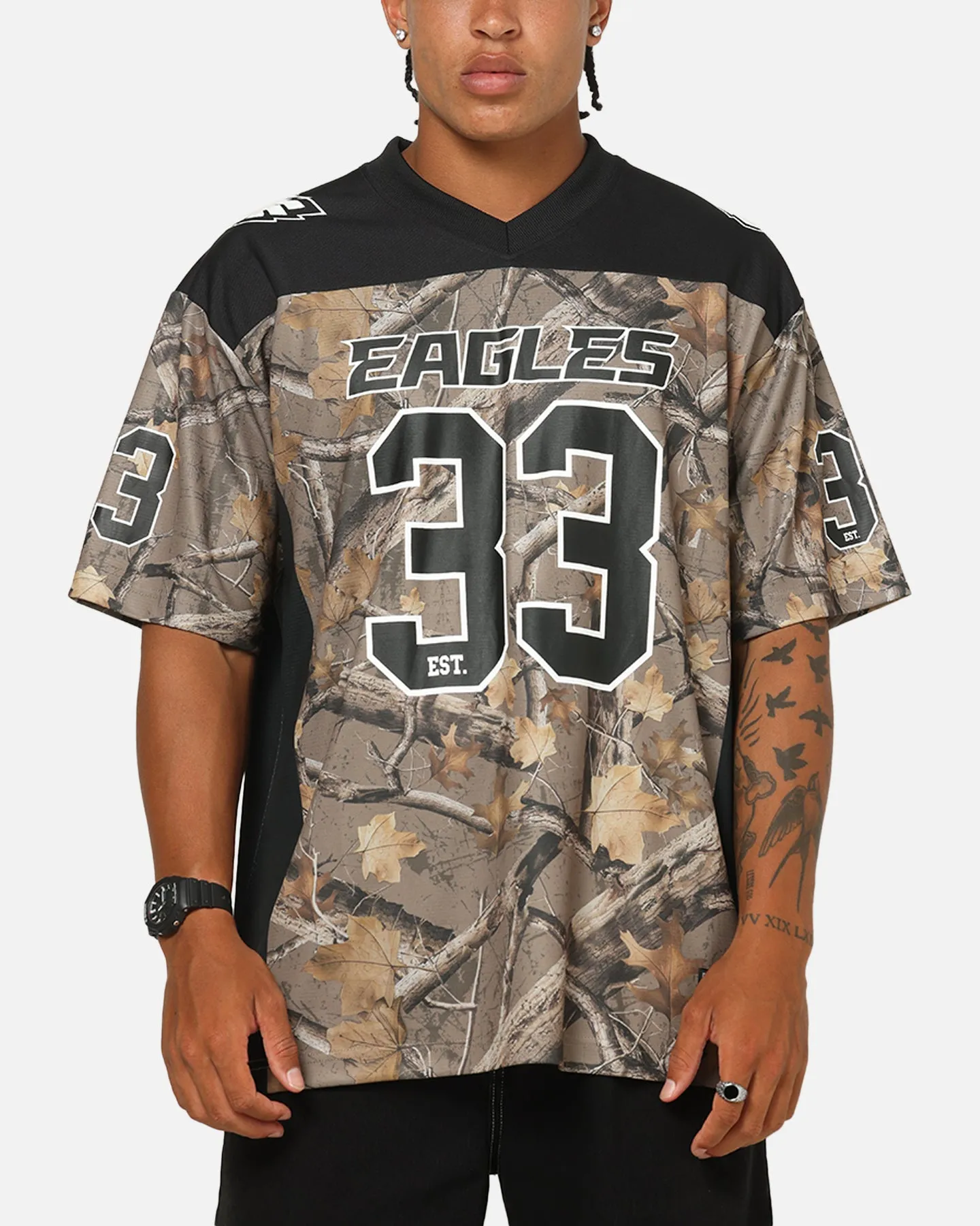 Majestic Athletic Philadelphia Eagles Mesh Oversized T-Shirt Khaki Forest Camo sold by Culture Kings