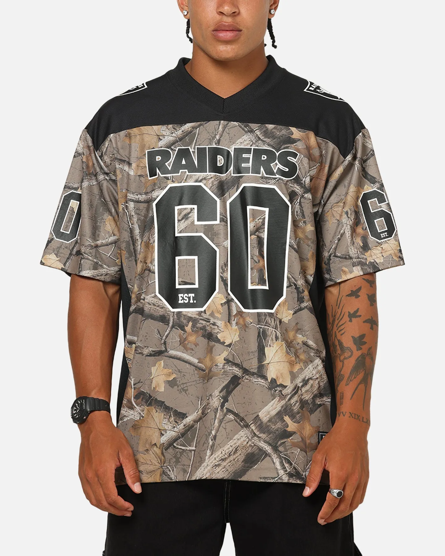 Majestic Athletic Las Vegas Raiders Mesh Oversized T-Shirt Khaki Forest Camo sold by Culture Kings