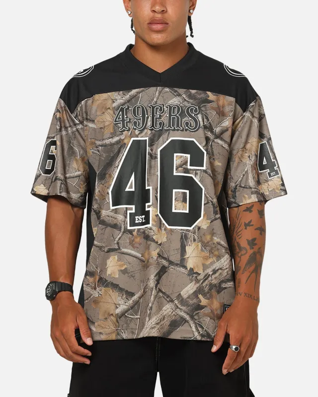 Majestic Athletic San Francisco 49ers Mesh Oversized T-Shirt Khaki Forest Camo sold by Culture Kings