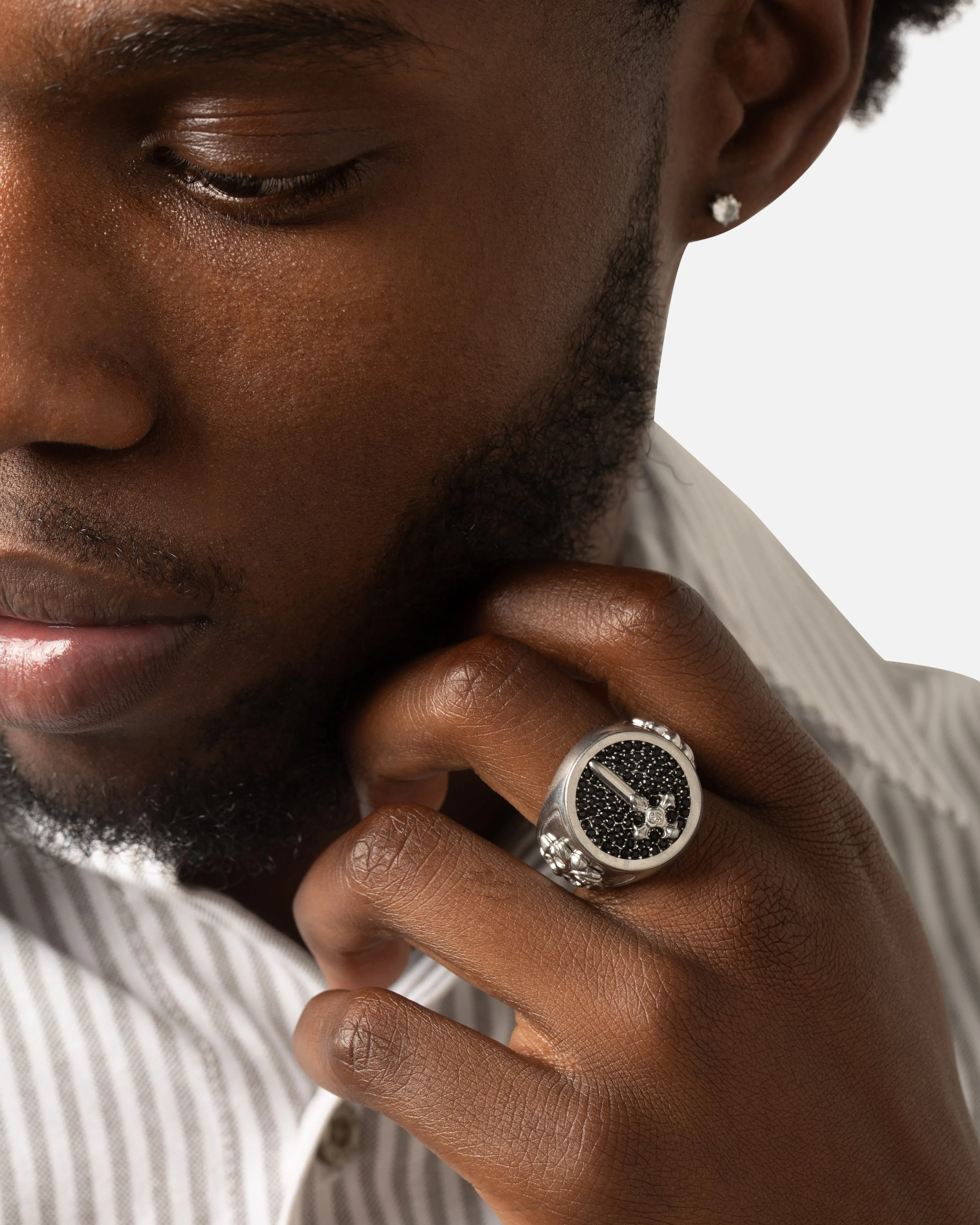 Guess Mainline Rebel Knight 18mm Dagger Crystal Ring Silver sold by Culture Kings product image thumbnail 4