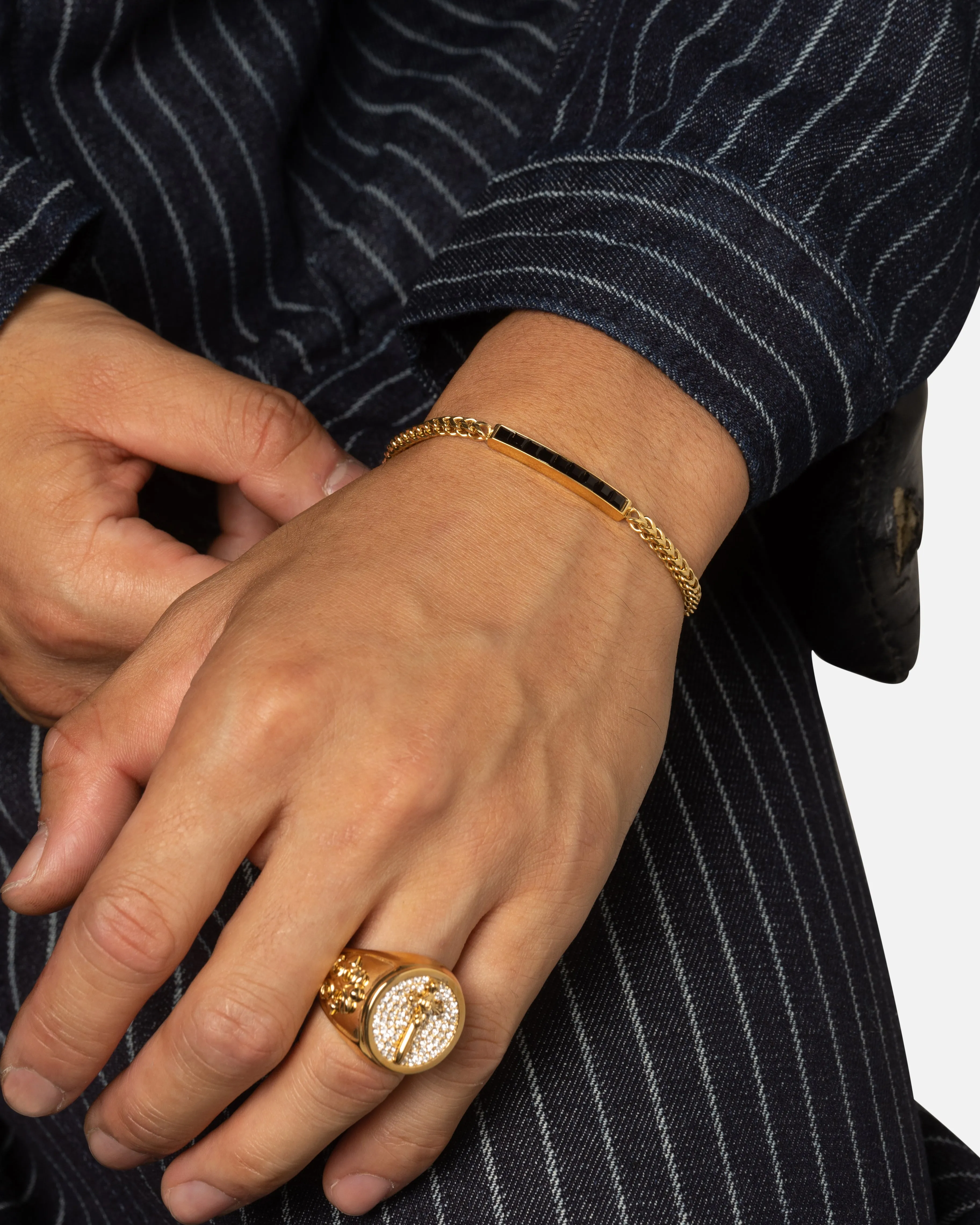 Guess Mainline Noir Crystals Plate Bracelet Gold sold by Culture Kings product image thumbnail 2