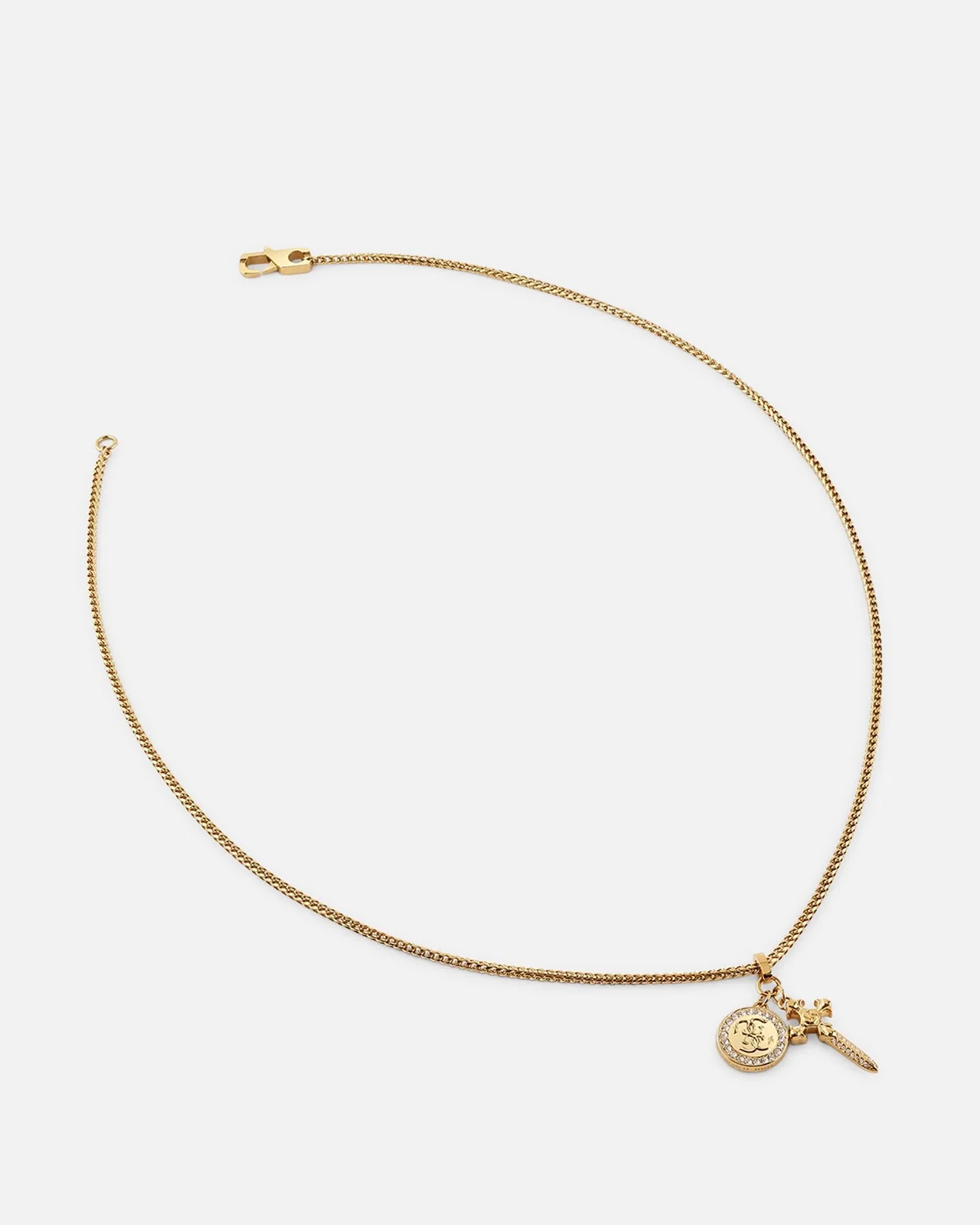 Guess Mainline Rebel Knight 26" 4G Coin And Dagger Necklace Gold sold by Culture Kings