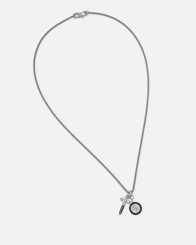 Guess Mainline Rebel Knight 26" 4G Coin And Dagger Necklace Silver made by Culture Kings
