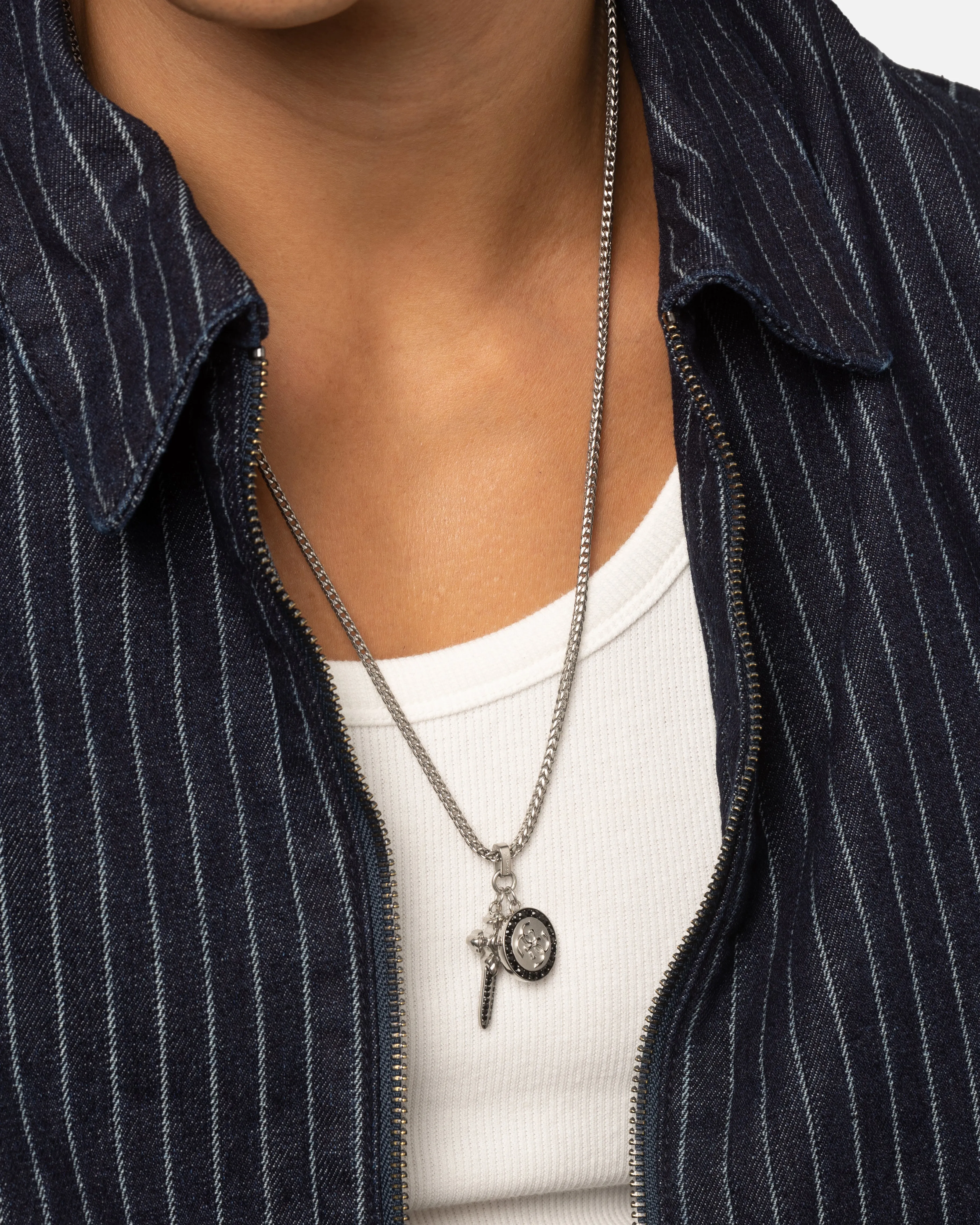 Guess Mainline Rebel Knight 26" 4G Coin And Dagger Necklace Silver sold by Culture Kings product image thumbnail 2