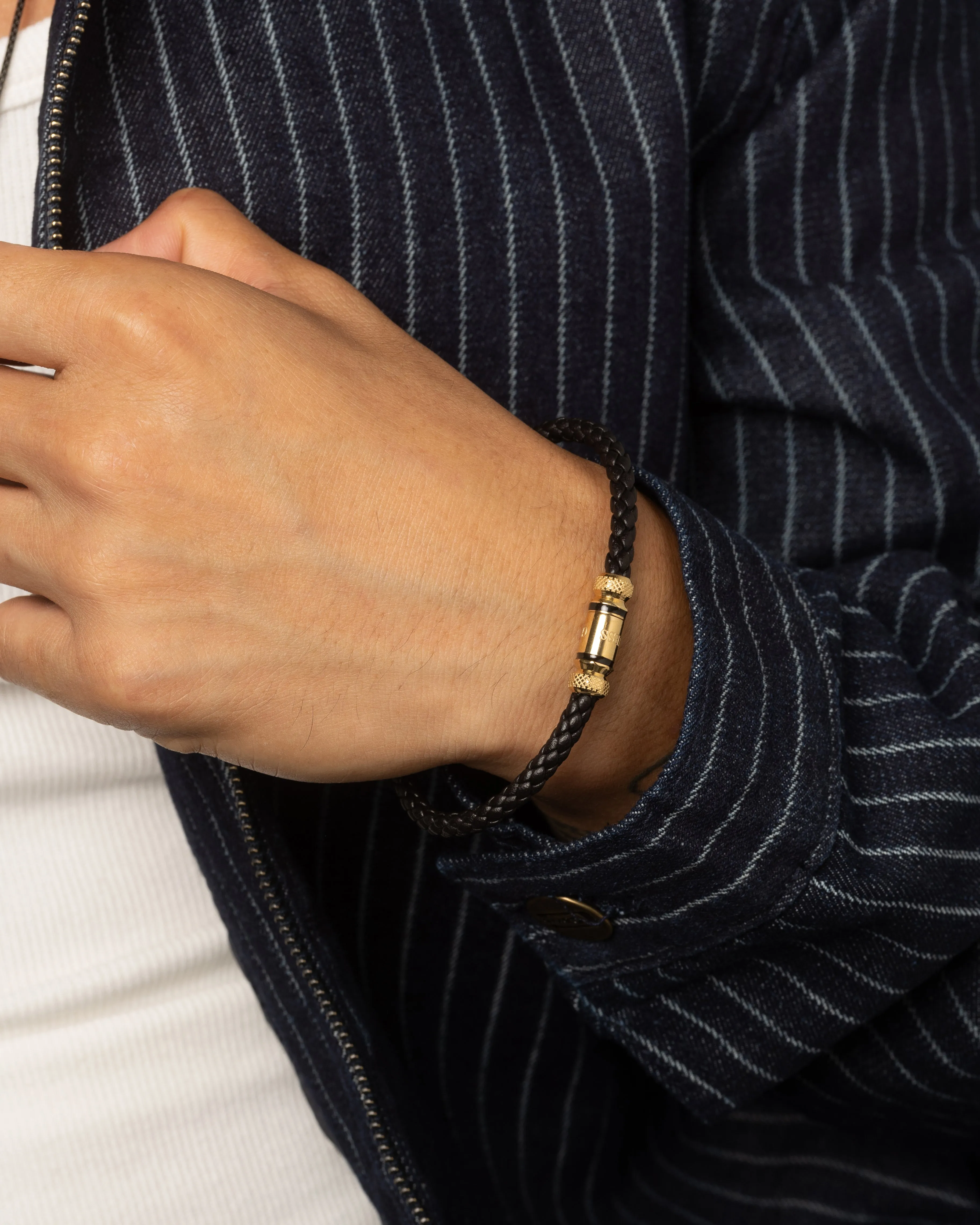 Guess Mainline Exagon Leather Bracelet Gold sold by Culture Kings product image thumbnail 4