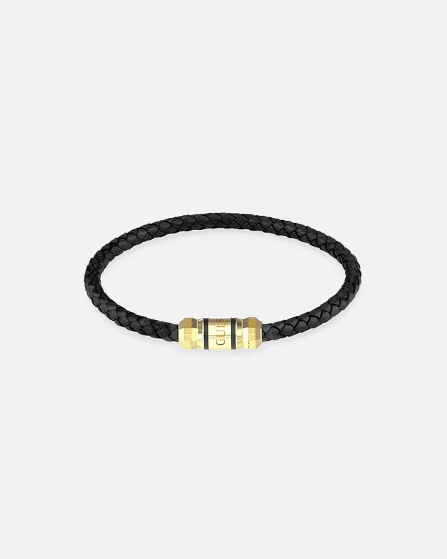 Guess Mainline Exagon Leather Bracelet Gold sold by Culture Kings