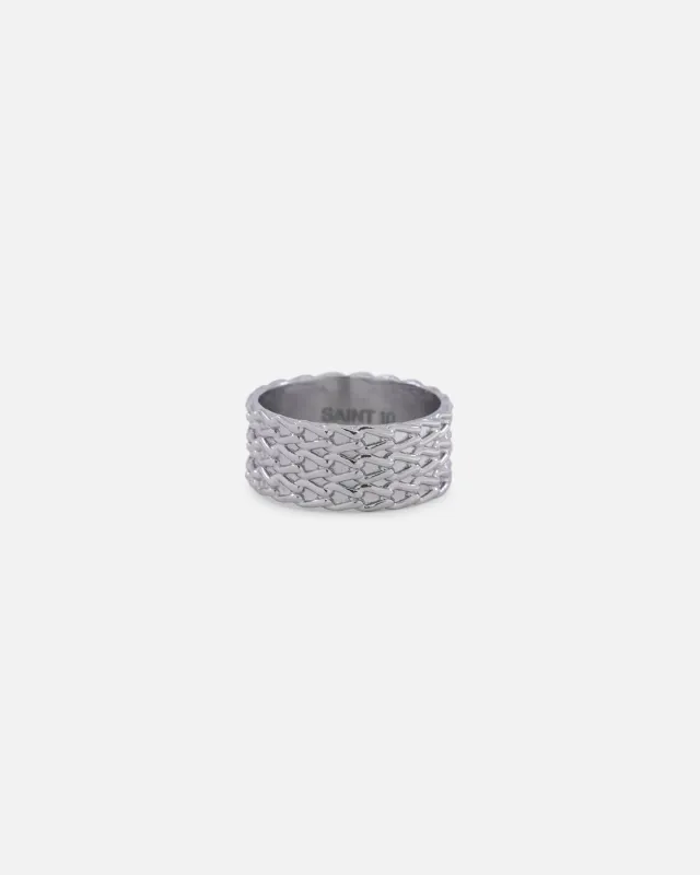 Saint Morta Rope Chain Ring White Gold sold by Culture Kings