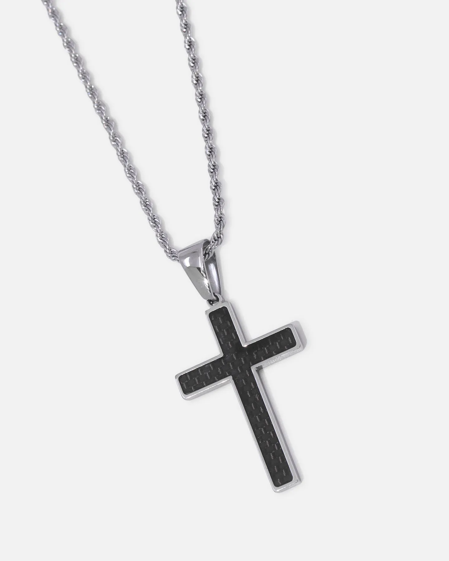 Saint Morta Carbon Cross Pendant Chain White Gold sold by Culture Kings product image thumbnail 3