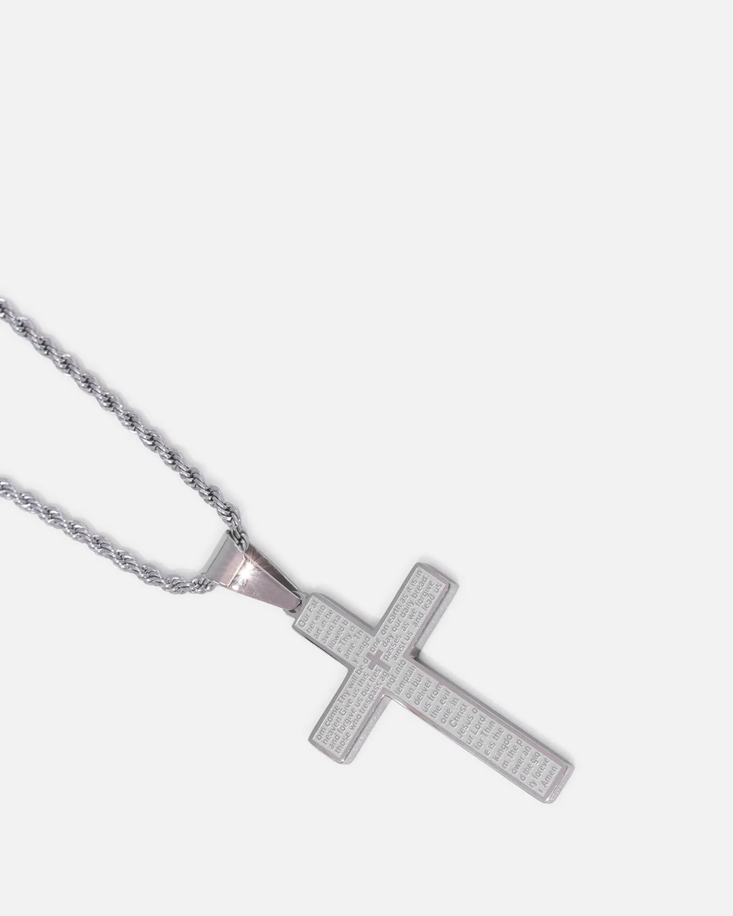 Saint Morta Textured Cross Pendant Chain White Gold sold by Culture Kings product image thumbnail 3