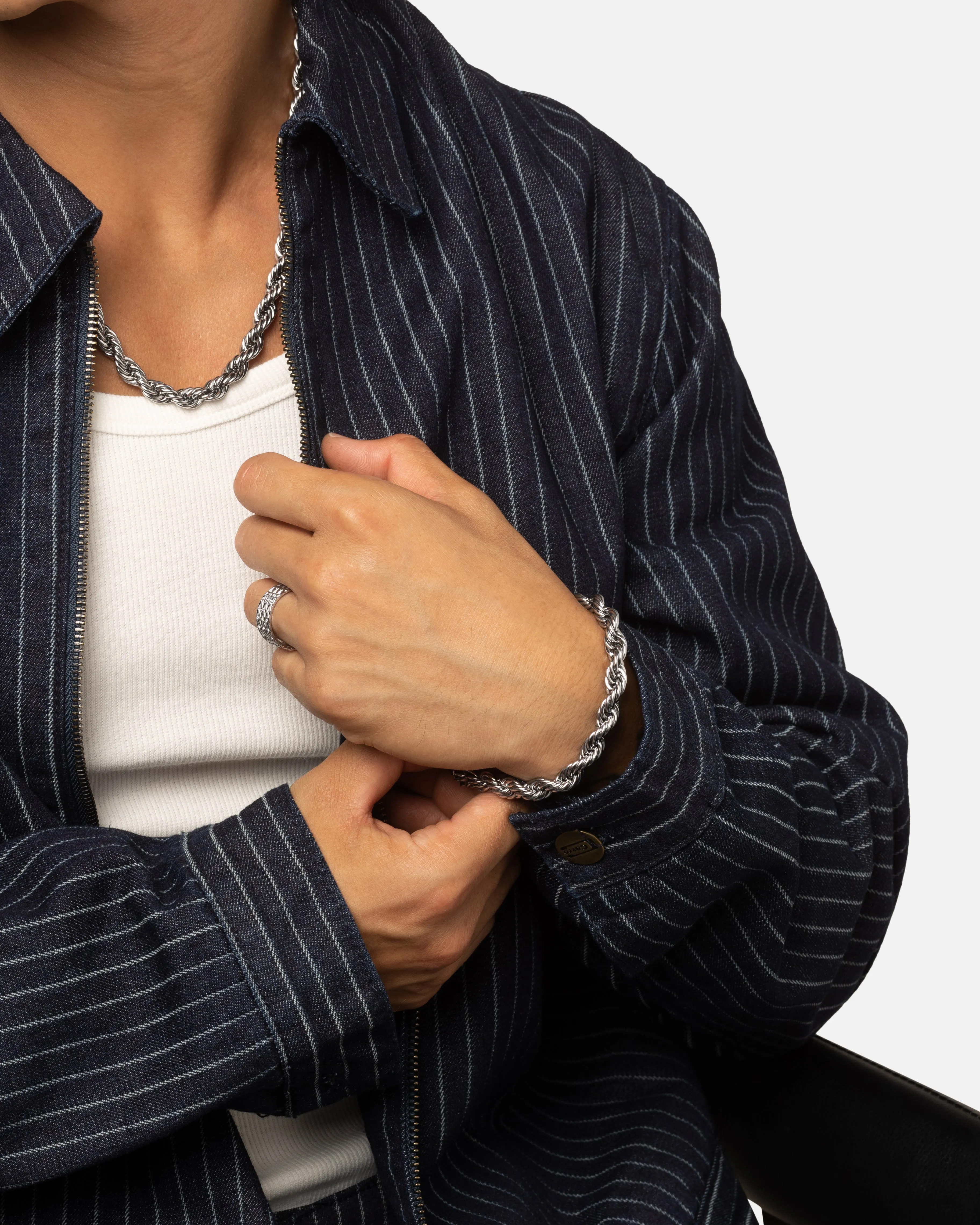 Saint Morta 8mm Rope Chain Bracelet White Gold sold by Culture Kings product image thumbnail 4