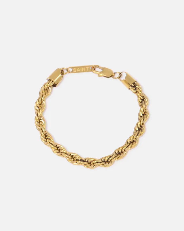 Saint Morta 8mm Rope Chain Bracelet Gold sold by Culture Kings