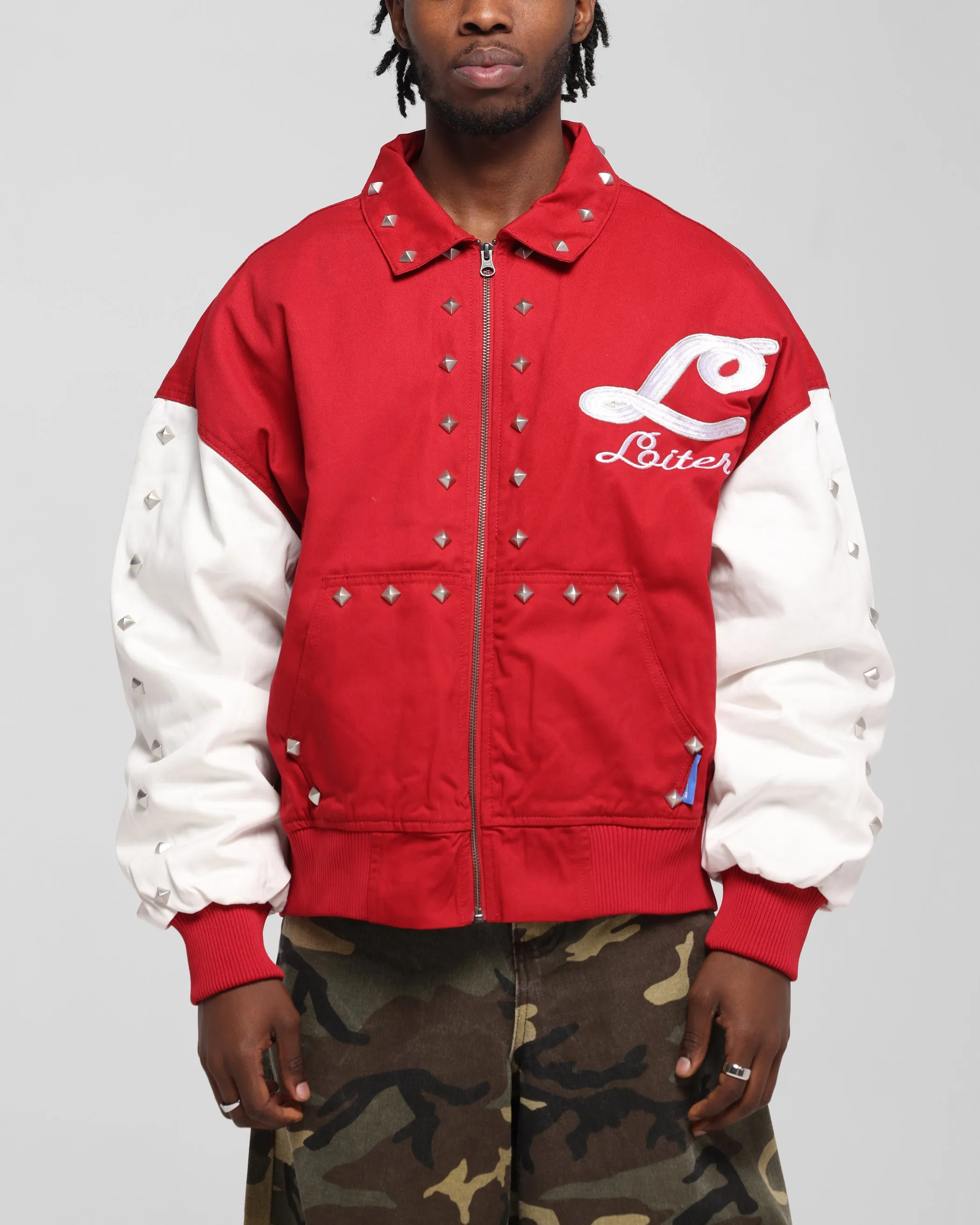 Loiter Frontier Varsity Jacket Red sold by Culture Kings