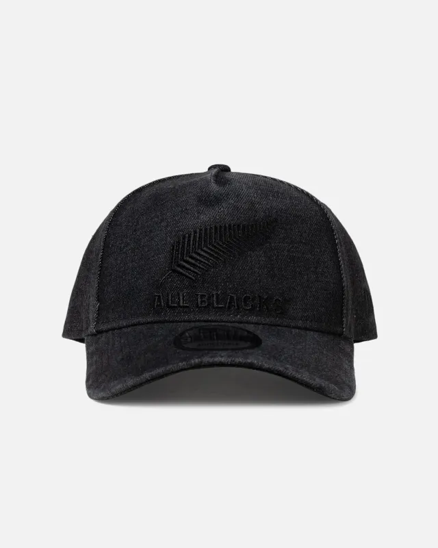 New Era New Zealand All Blacks 'Washed Denim' 9FORTY A-Frame Snapback Black made by New Era