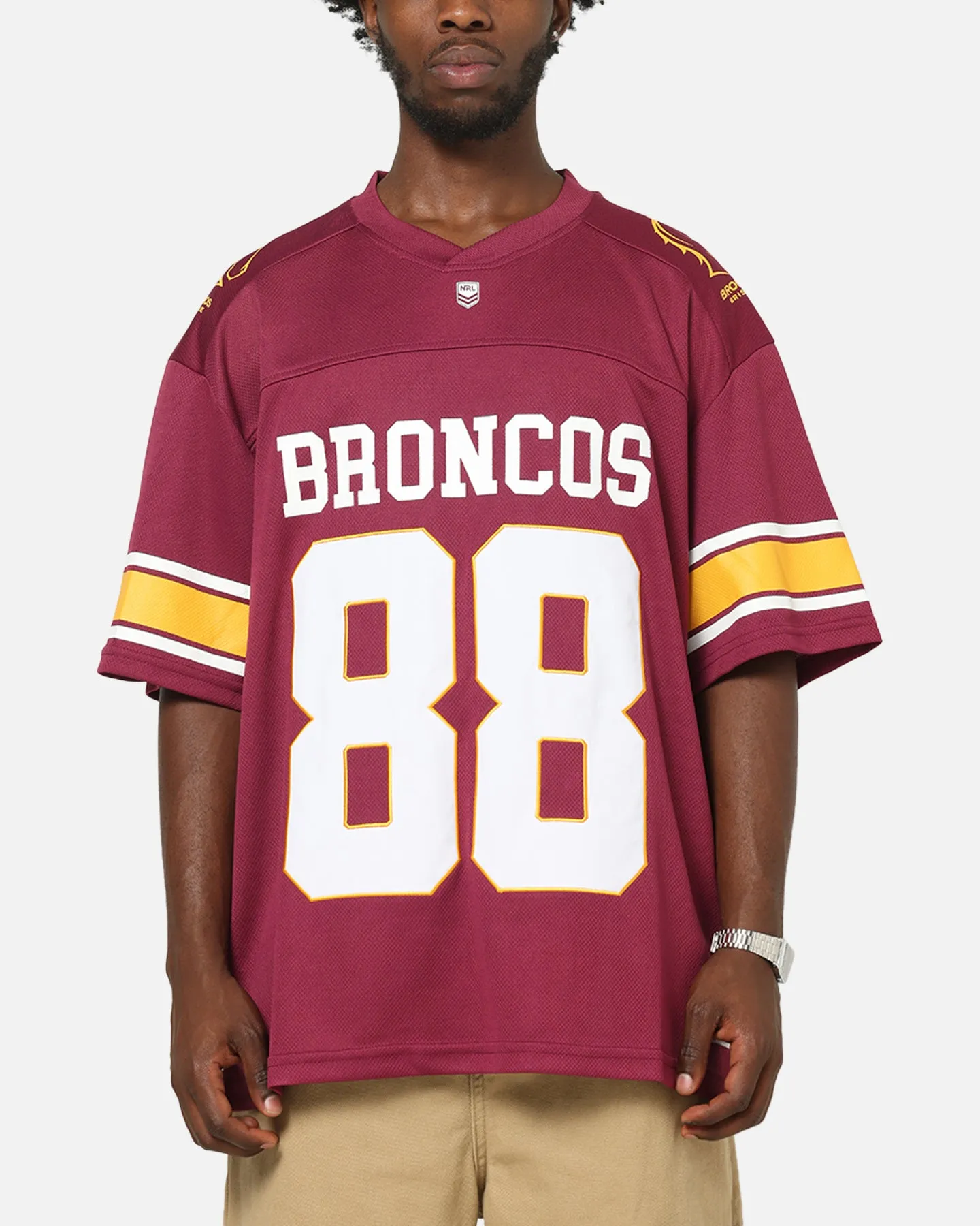 Bleacher Athletic Brisbane Broncos NRL Gridiron Mesh Jersey Official Team Color sold by Culture Kings