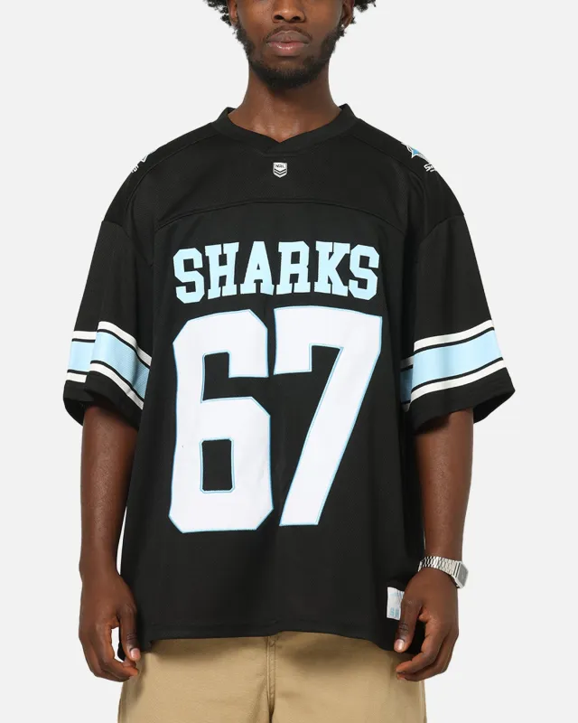 Bleacher Athletic Cronulla-Sutherland Sharks NRL Gridiron Mesh Jersey Official Team Color sold by Culture Kings