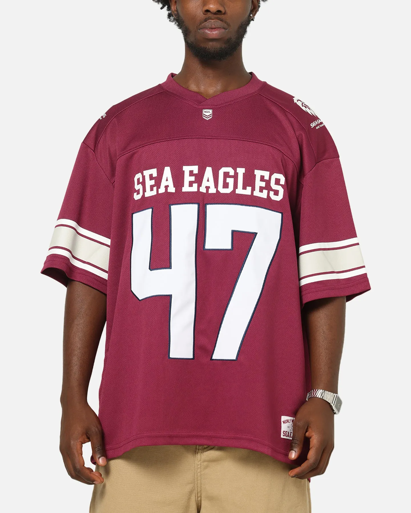 Bleacher Athletic Manly Warringah Sea Eagles NRL Gridiron Mesh Jersey Official Team Color sold by Culture Kings