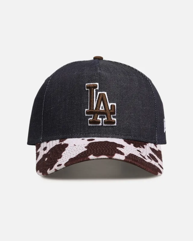 New Era Los Angeles Dodgers 'Denim Cowhide' 9FORTY A-Frame Snapback Navy made by New Era