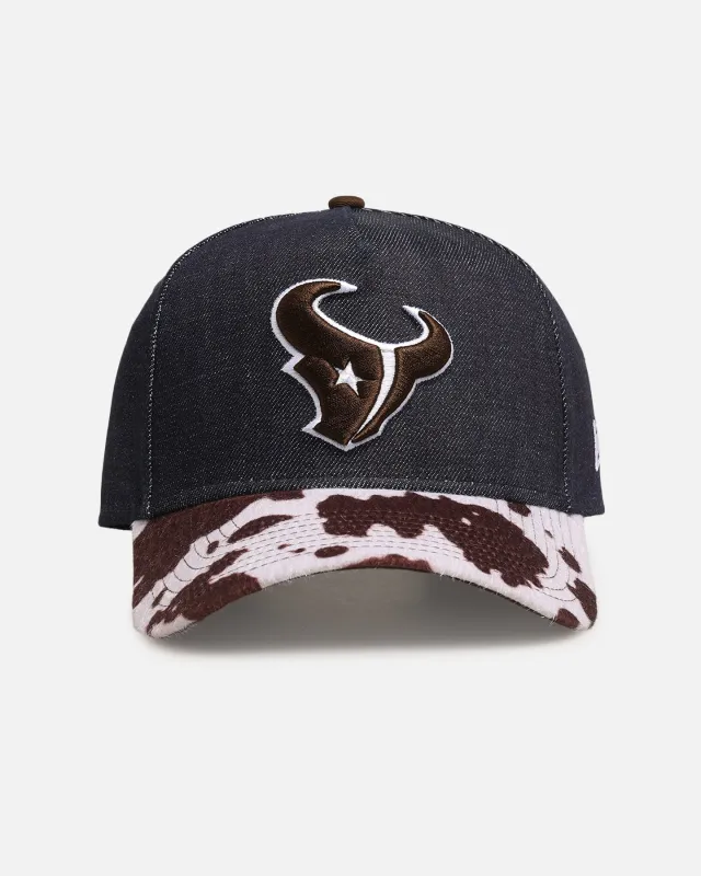 New Era Houston Texans 'Denim Cowhide' 9FORTY A-Frame Snapback Navy made by New Era