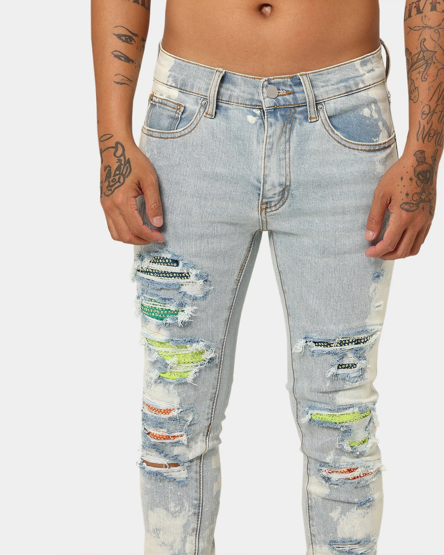 MNML X409 Stretch Rhinestone Denim Jeans Blue sold by Culture Kings product image thumbnail 3