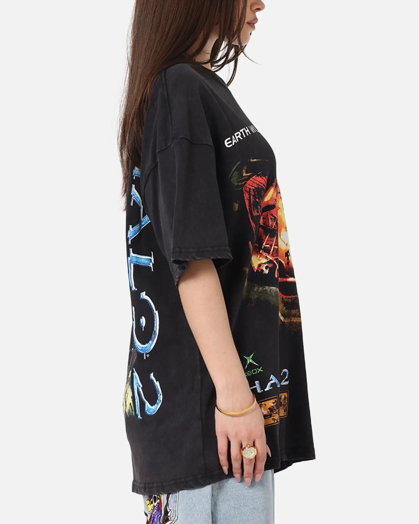 73Studio X Halo Halo 2 Masterchief Vintage T-Shirt Black Acidwash sold by Culture Kings product image thumbnail 5