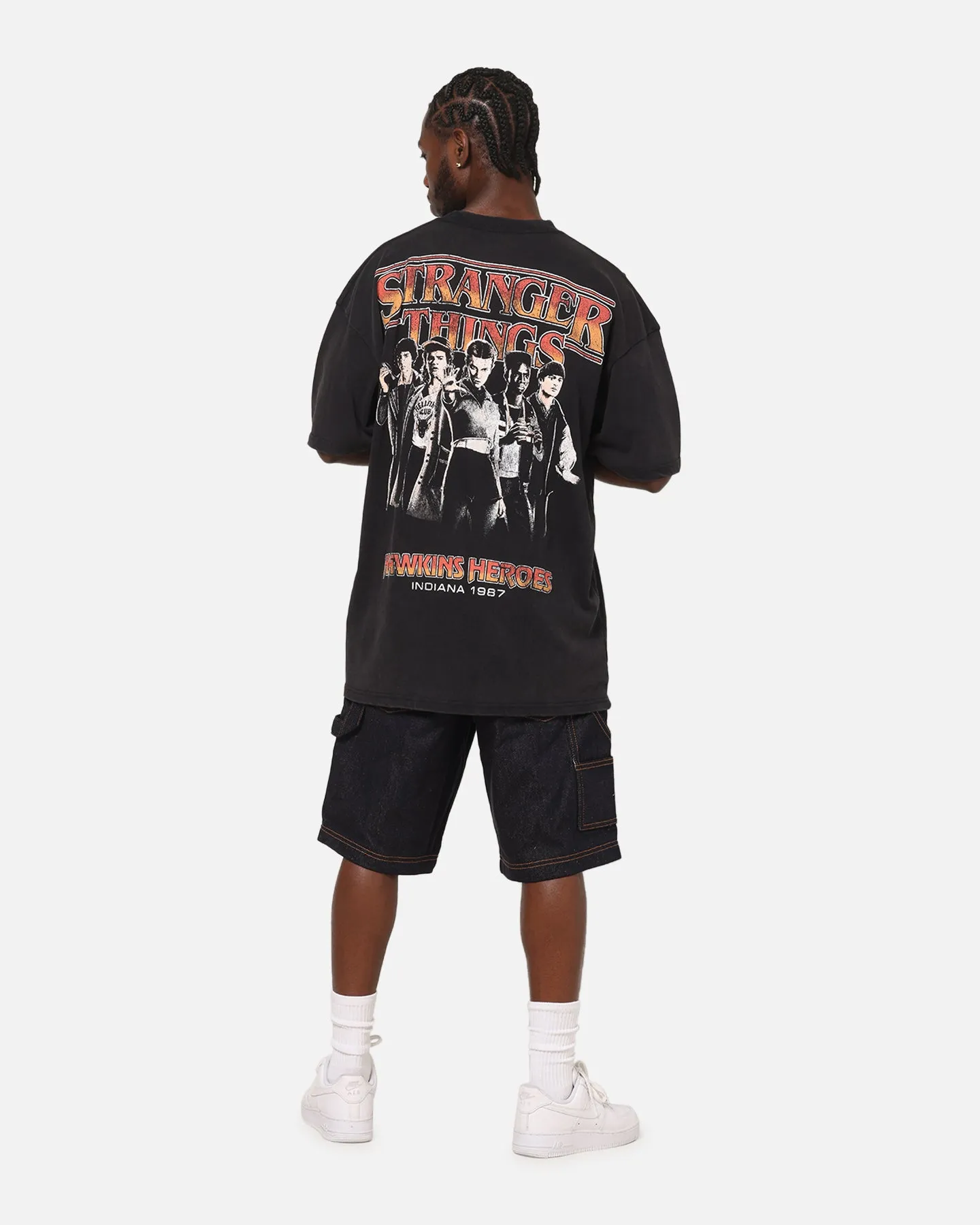 73Studio X Stranger Things Hawkins Heroes T-Shirt Black Acidwash sold by Culture Kings product image thumbnail 3