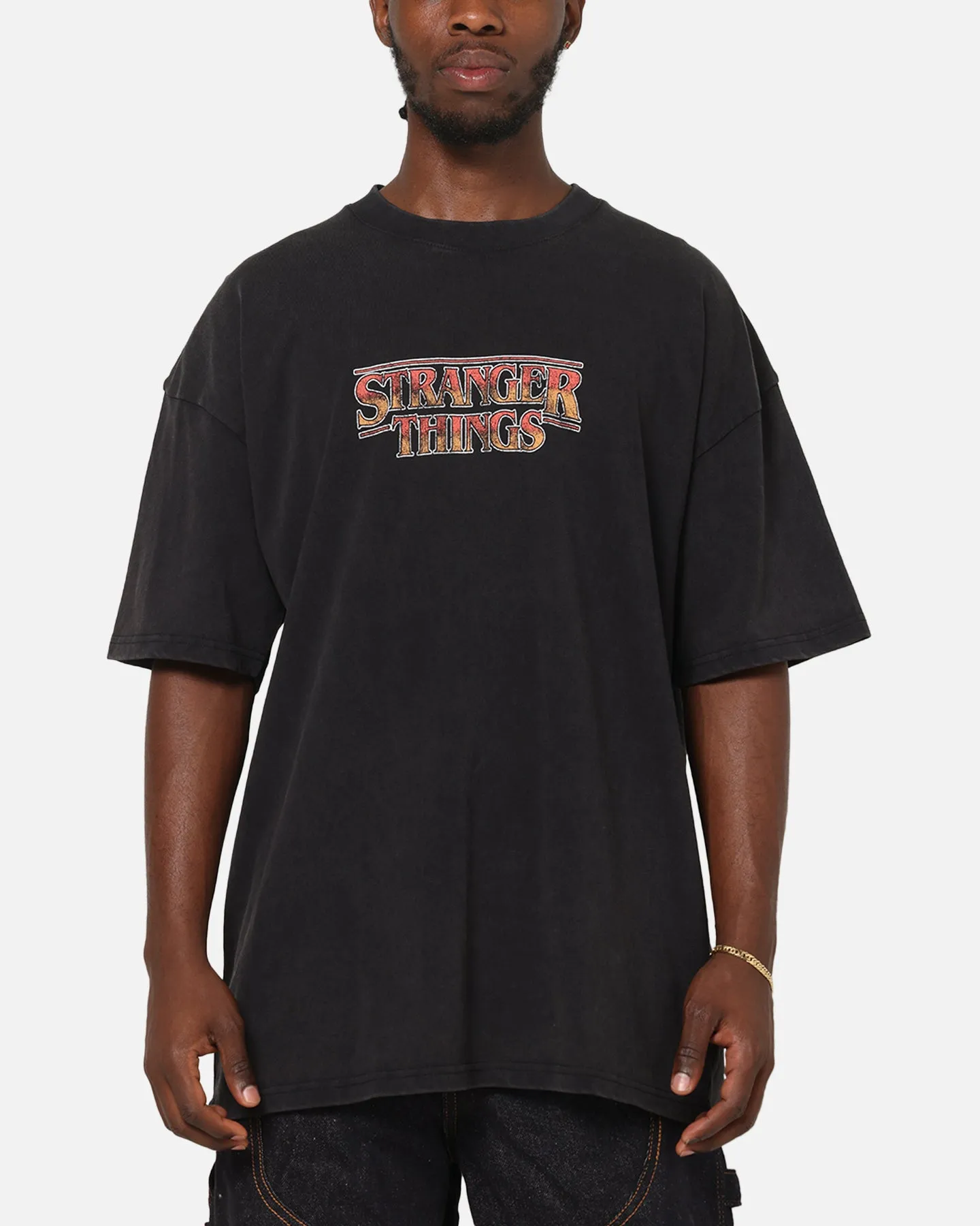73Studio X Stranger Things Hawkins Heroes T-Shirt Black Acidwash sold by Culture Kings product image thumbnail 2