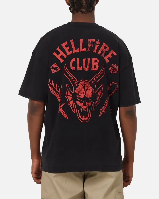 73Studio X Stranger Things Hellfire Lives T-Shirt Black Acidwash made by Culture Kings