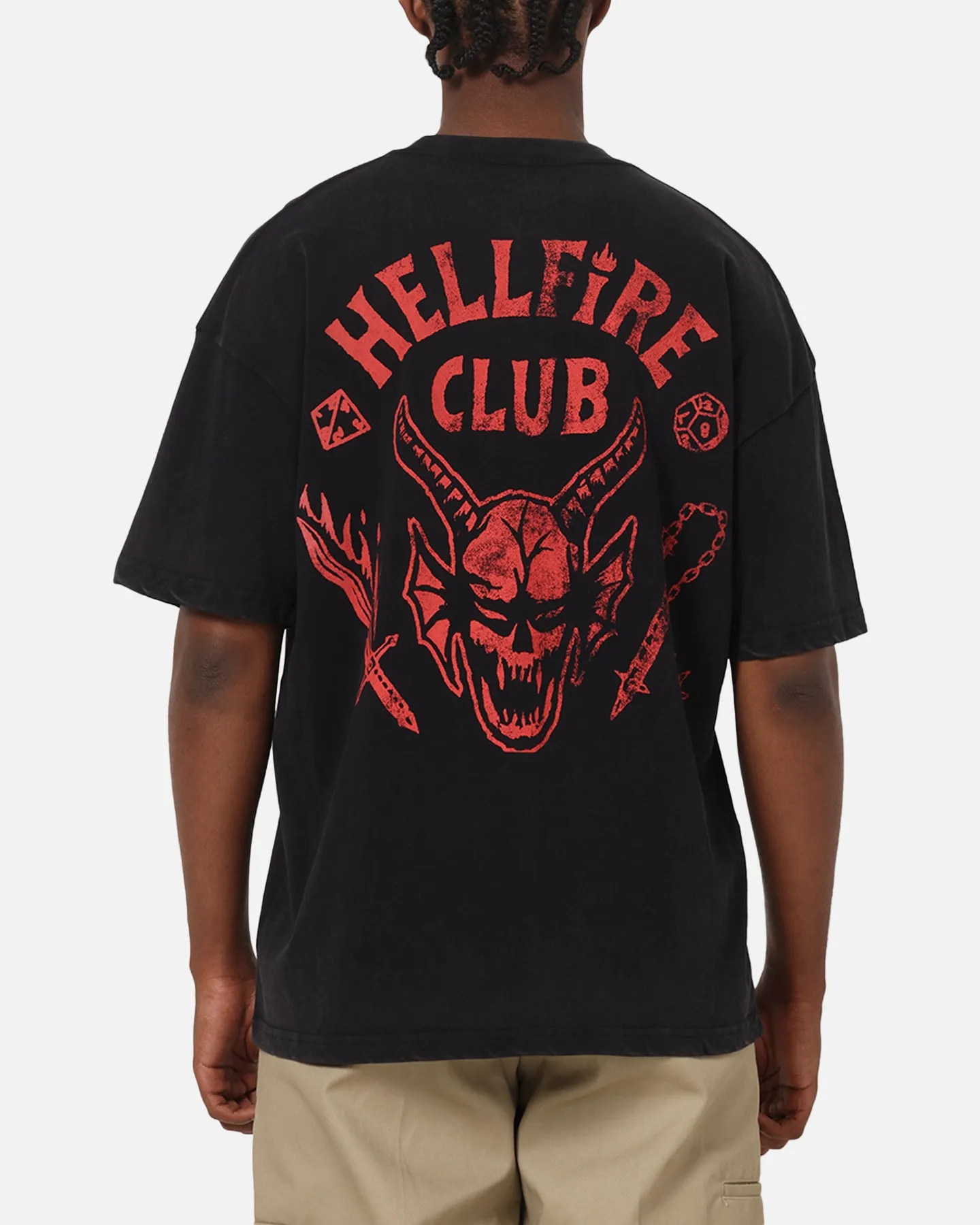73Studio X Stranger Things Hellfire Lives T-Shirt Black Acidwash sold by Culture Kings