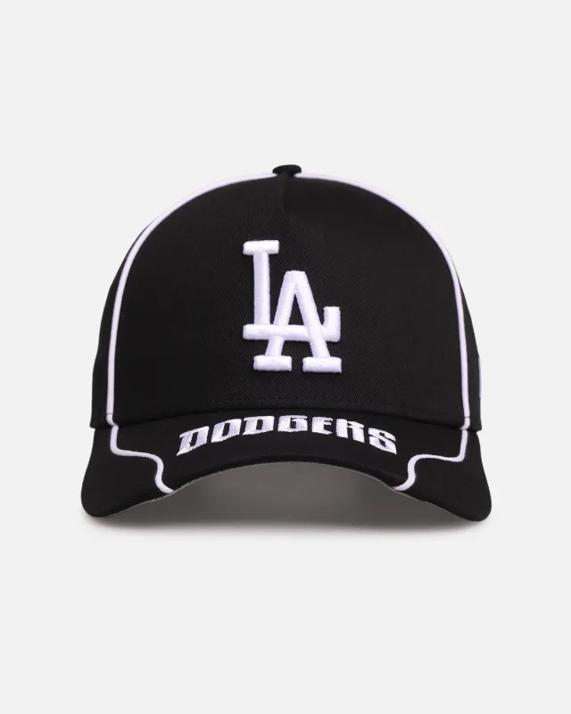 New Era Los Angeles Dodgers 'Piping' 9FORTY A-Frame Snapback Black/White sold by Culture Kings