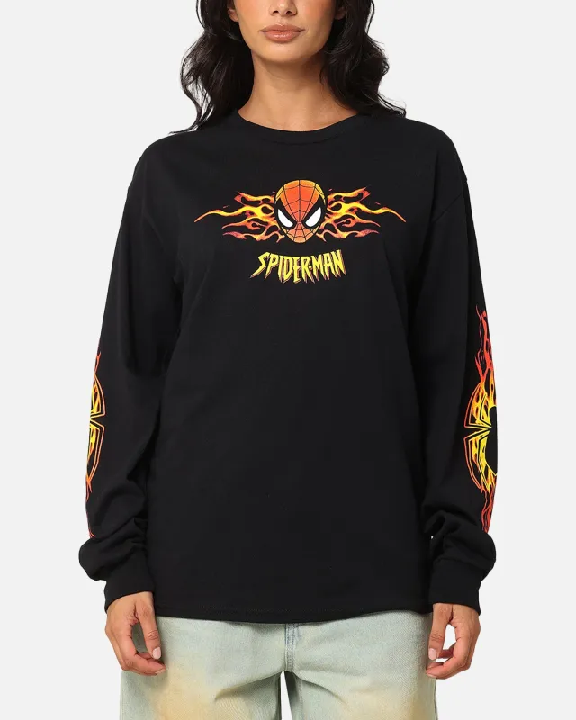 73Studio Marvel Spider-Man Y2K Spidey Long Sleeve T-Shirt Black sold by Culture Kings
