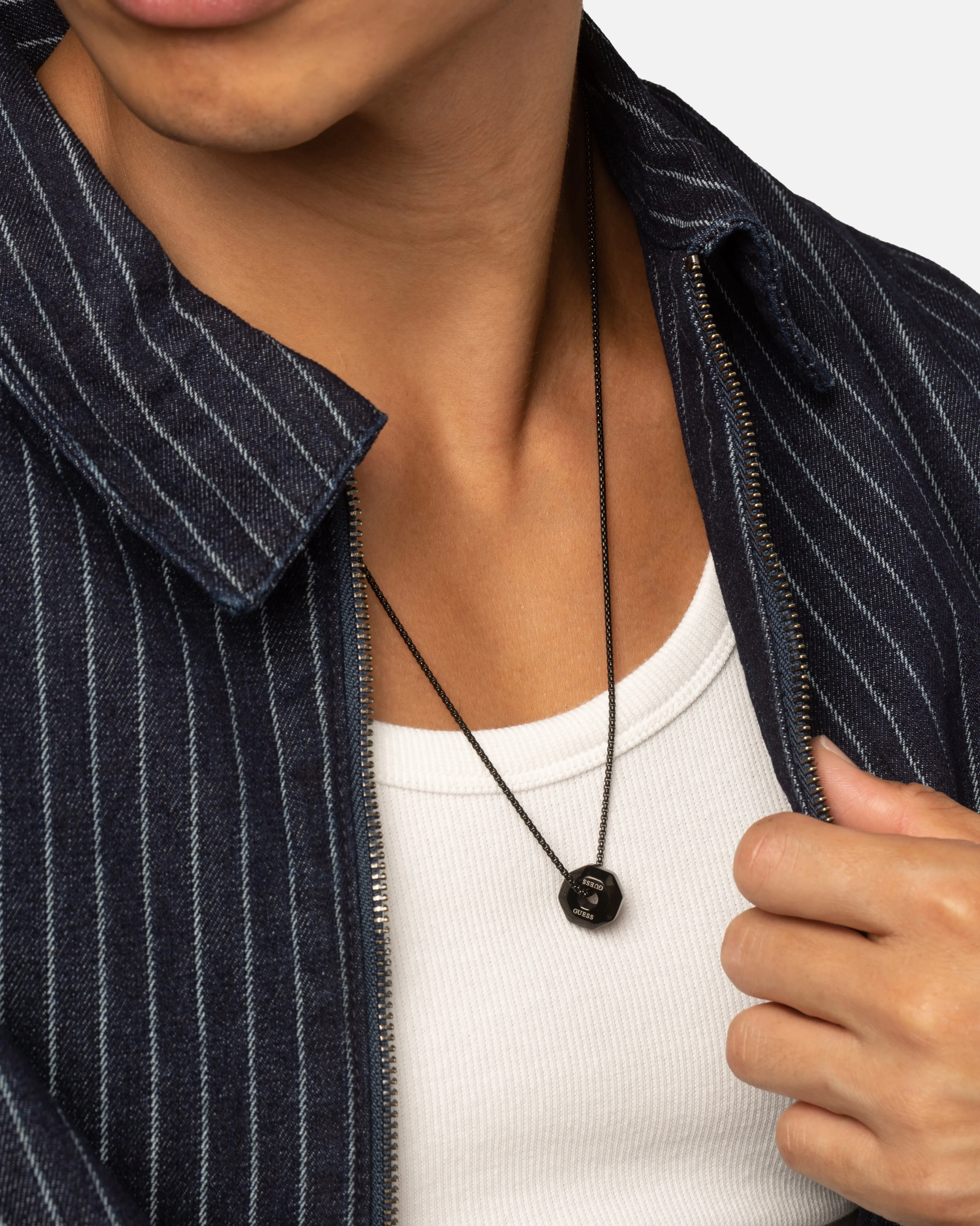 Guess Mainline Exagon 26" Charm Necklace Steel sold by Culture Kings product image thumbnail 2