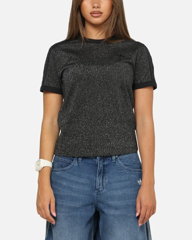 Adidas Women's Lurex Cali T-Shirt Black sold by Culture Kings
