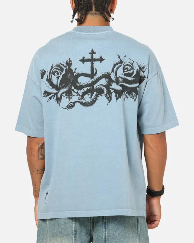 Saint Morta Conviction Mock Neck T-Shirt Denim Blue sold by Culture Kings