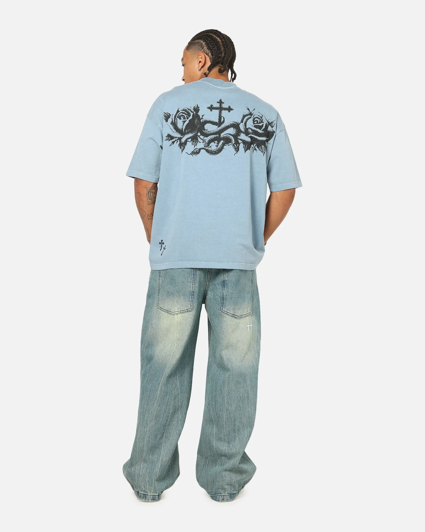Saint Morta Conviction Mock Neck T-Shirt Denim Blue sold by Culture Kings product image thumbnail 3