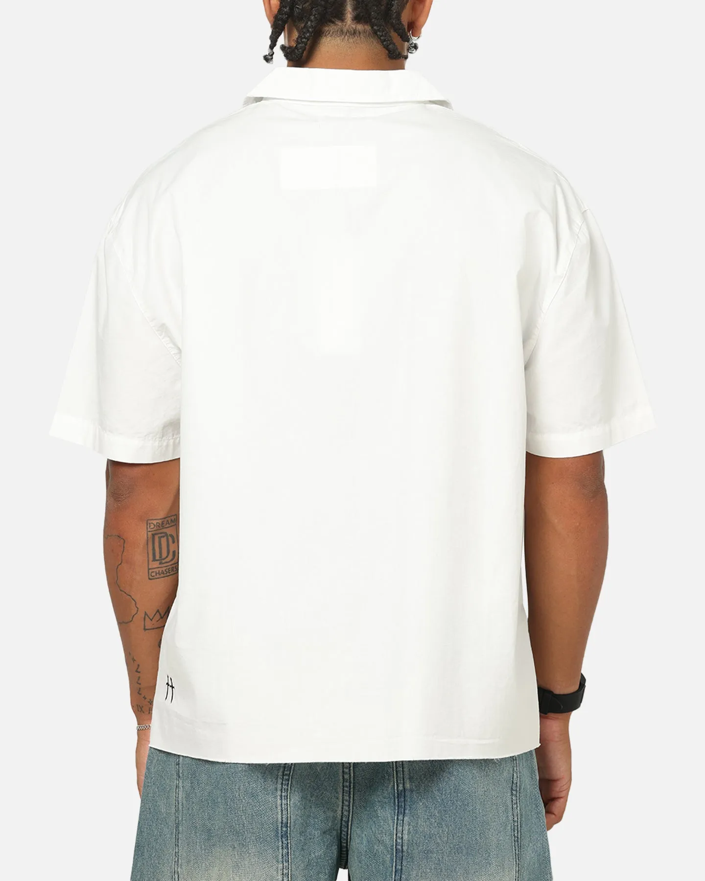 Saint Morta Raw Cut Twill Button Up Shirt Off White sold by Culture Kings product image thumbnail 3