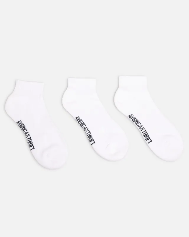 American Thrift Classic Ankle Socks 3 Pack White made by Culture Kings