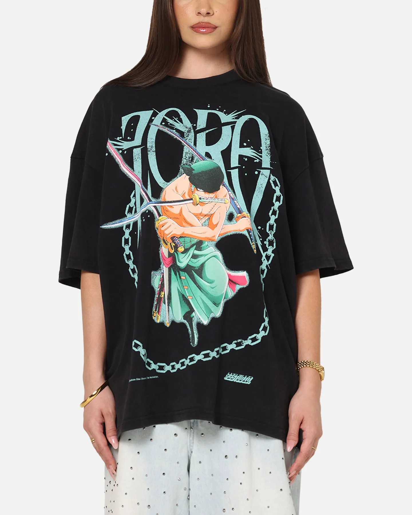 73Studio X One Piece Zoro Vintage T-Shirt Off Black sold by Culture Kings