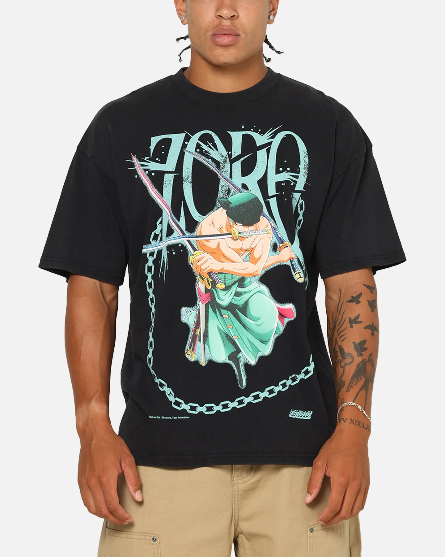 73Studio X One Piece Zoro Vintage T-Shirt Off Black sold by Culture Kings