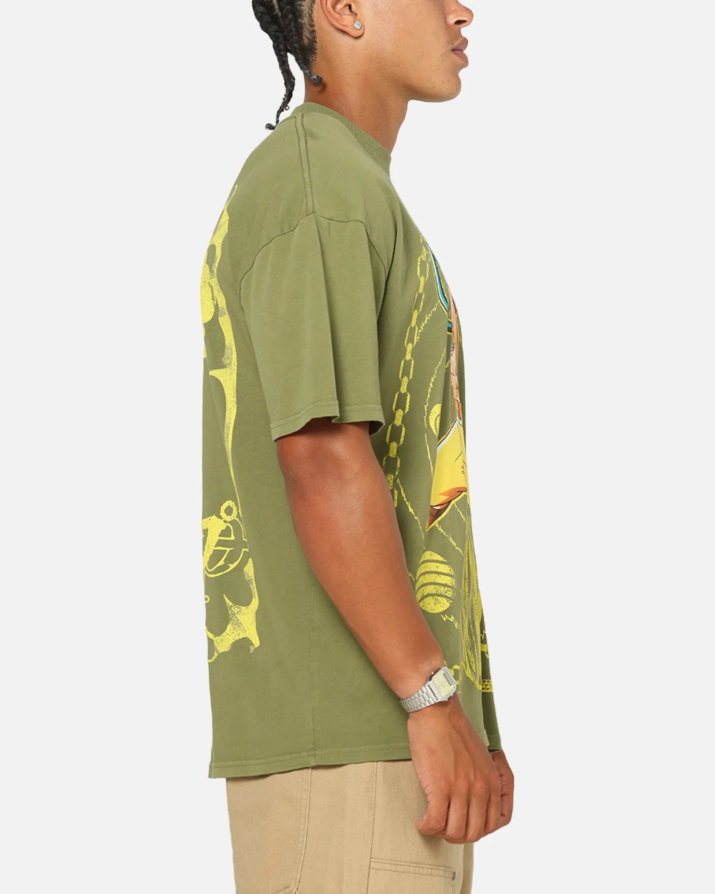 73Studio X One Piece Usopp Vintage T-Shirt Washed Olive sold by Culture Kings product image thumbnail 5