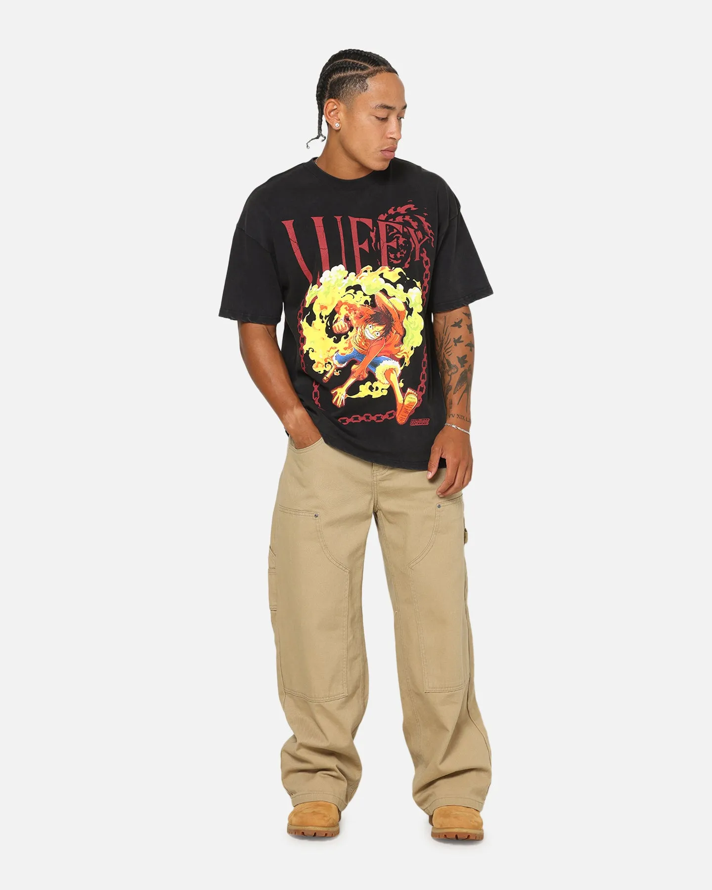 73Studio X One Piece Luffy Vintage T-Shirt Off Black sold by Culture Kings product image thumbnail 3