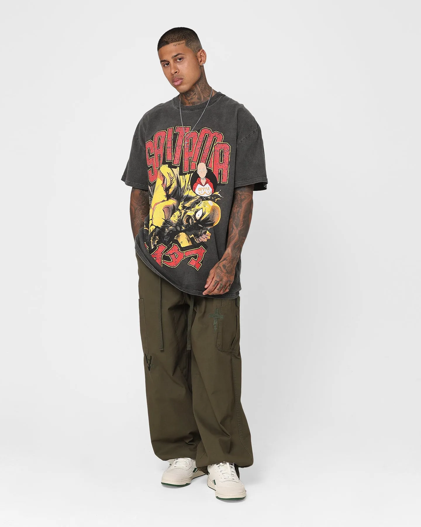 73Studio X One Punch Man Saitama Heavyweight Vintage T-Shirt Black Wash sold by Culture Kings product image thumbnail 3