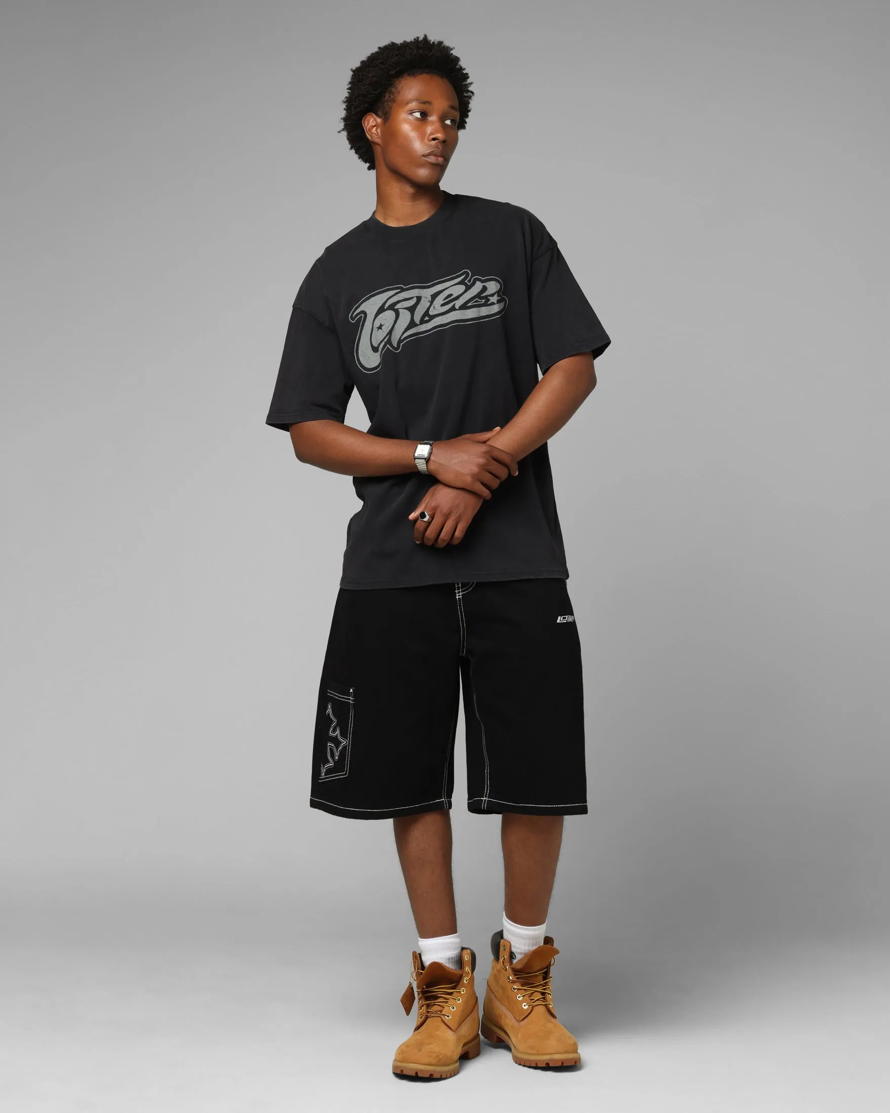 Loiter Jet Stream T-Shirt Black Acidwash sold by Culture Kings product image thumbnail 2