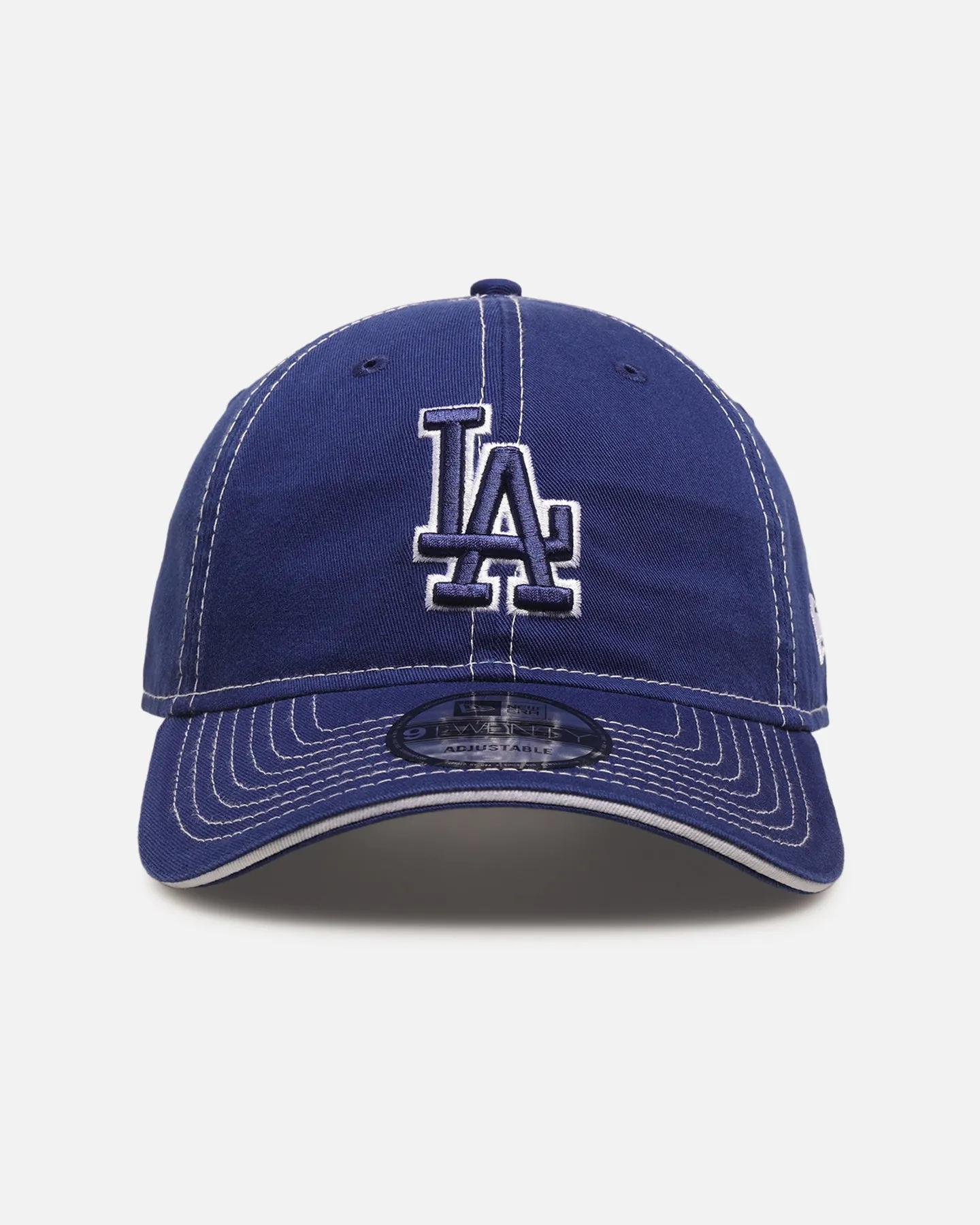 New Era Los Angeles Dodgers 'Contrast Stitch' 9TWENTY Strapback Official Team Colour sold by Culture Kings