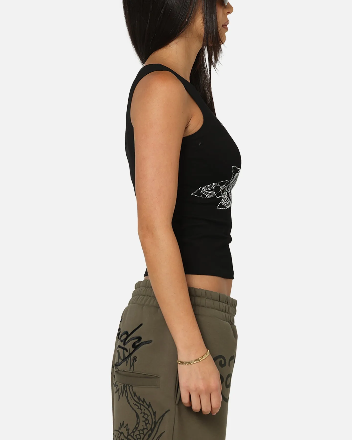 Ed Hardy Women's Rhinestone Rose Tank Black sold by Culture Kings product image thumbnail 4