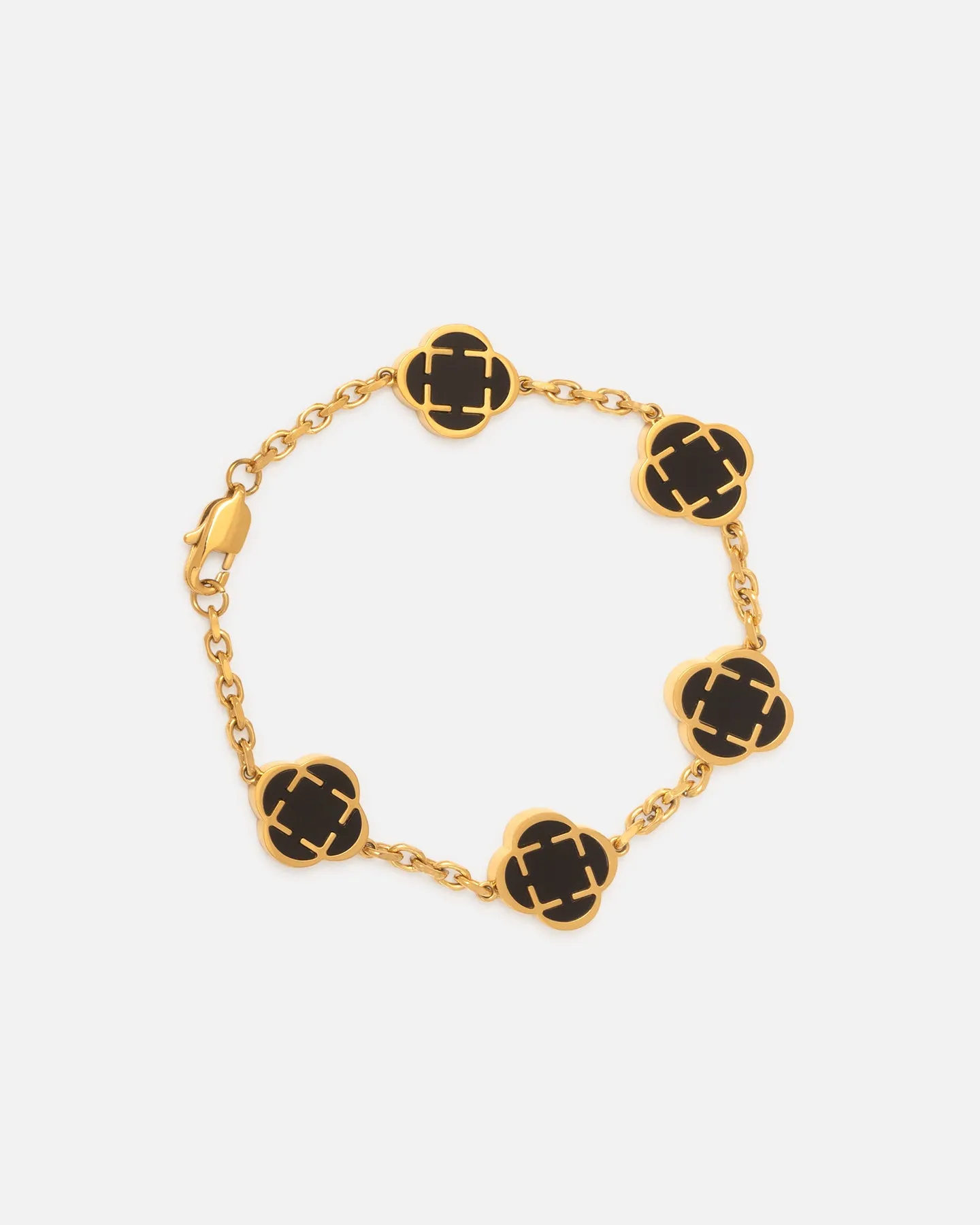 Saint Morta Onyx Clover Bracelet Gold sold by Culture Kings