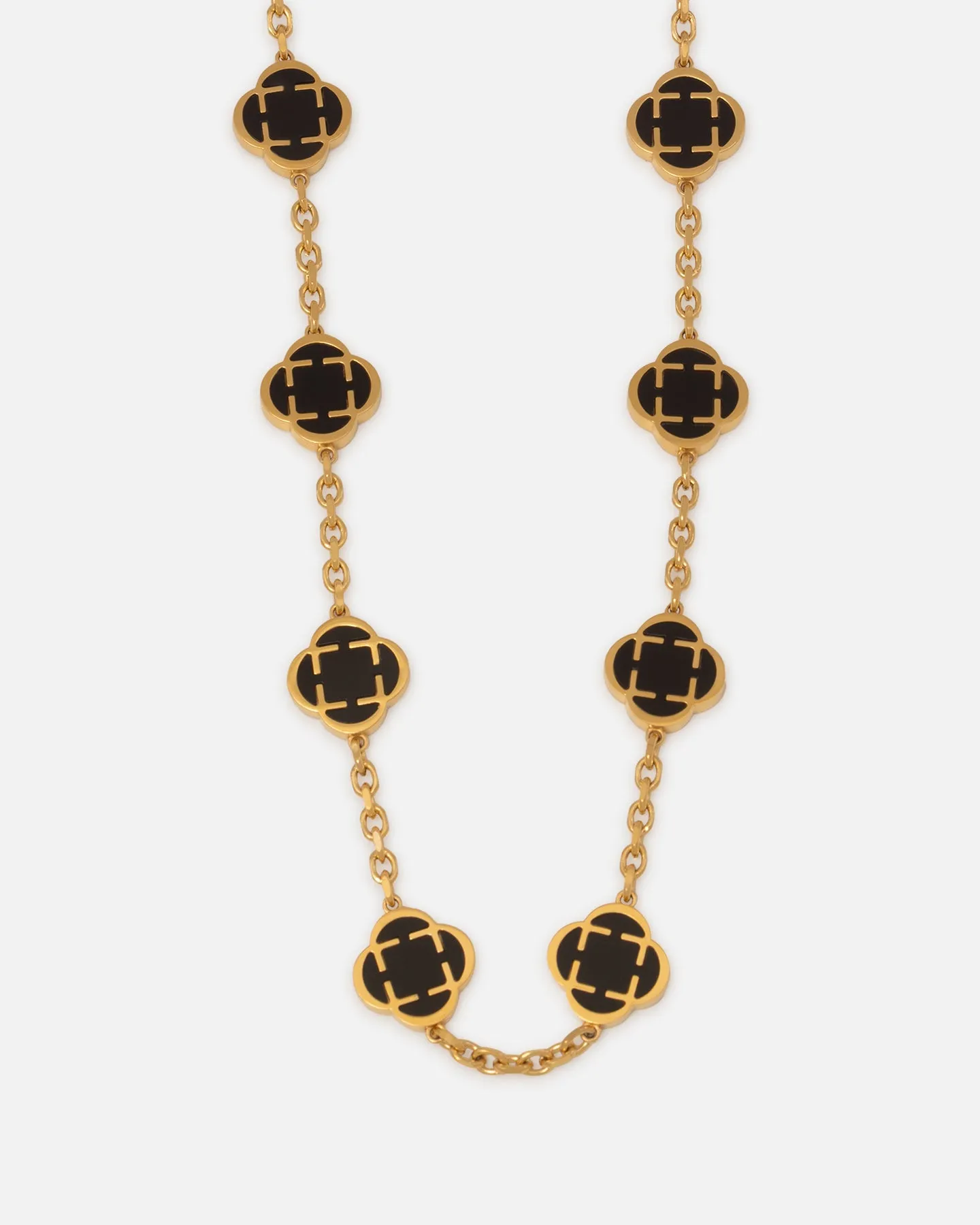 Saint Morta Onyx Clover Necklace Gold sold by Culture Kings